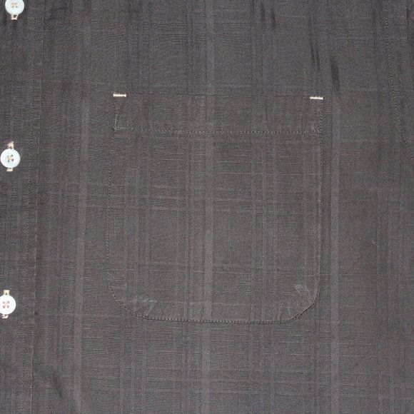 Orvis Large Brown Windowpane Short Sleeve Button Front Casual Lounge Shirt - Picture 9 of 11
